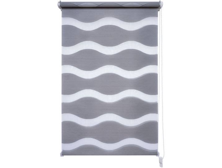 Doppelrollo LIEDECO Wave Gr. 7, grau, B:80cm H:150cm, Metall, Polyester, Rollos, Doppelrollo, Klemmfix-DUO-Rollo, Doppelrollo Wave
