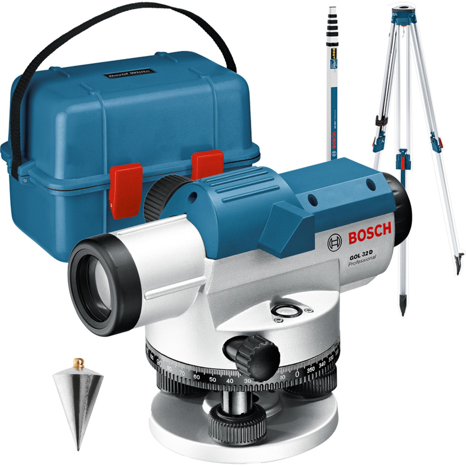 Bosch Professional Optische niveaurecorder GOL 32 G met BT160 bouwvakstatief en GR 500 meetstok