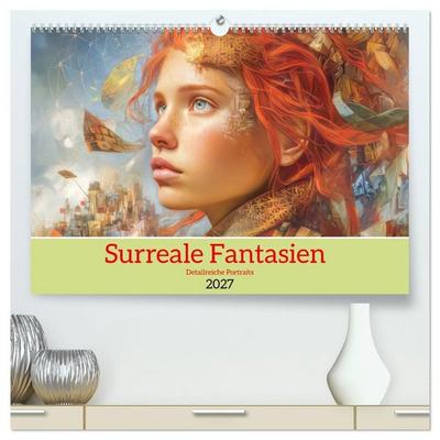 Surreale Fantasien - Detailreiche Portraits (hochwertiger Premium Wandkalender 2027 DIN A2 quer), Kunstdruck in Hochglanz