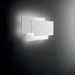 36W 2880LM 3000K LED-Wandleuchte, Serie 6750, Weißes Aluminium, Modernes und geometrisches Design für die Innenbeleuchtung - Perenz