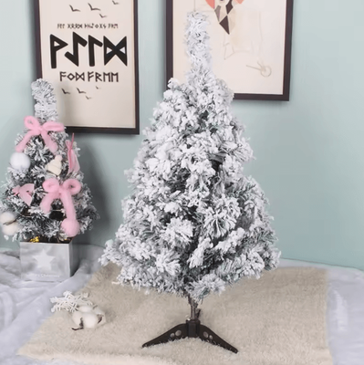 Inspire Curations 60cm Mini Christmas Tree PVC Desktop Festive Decoration white Snow