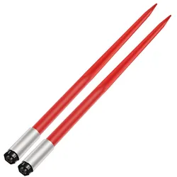 VEVOR Frontladerzinken 125 cm Ballenzinken 2041 kg Kapazität, Ballenspieß Schnellbefestigung, rot beschichtete Ballengabeln, mit Sechskantmutter und Hülse für Schaufeln, Traktoren, Lader