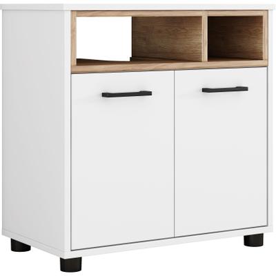 Waschbeckenunterschrank OTTO HOME "Picante", weiß (weiß, eiche), B:60cm H:60,5cm T:33cm, MDF, Schränke, Waschbeckenunterschrank, In 60 und 80cm erhältlich, 2 Türen und offene Ablage, zum Stellen