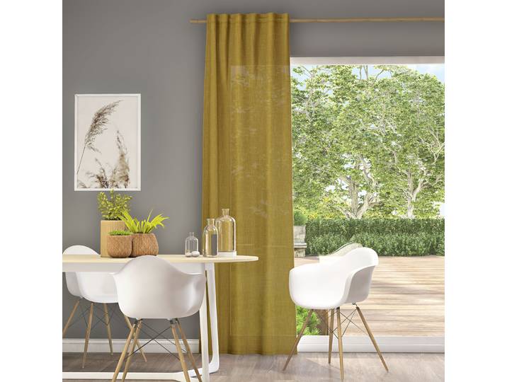 Vorhang NEUTEX FOR YOU Mara-ECO Gr. 1, gelb, B:144cm H:245cm, Jacquard, Polyester, Gardinen, Vorhang