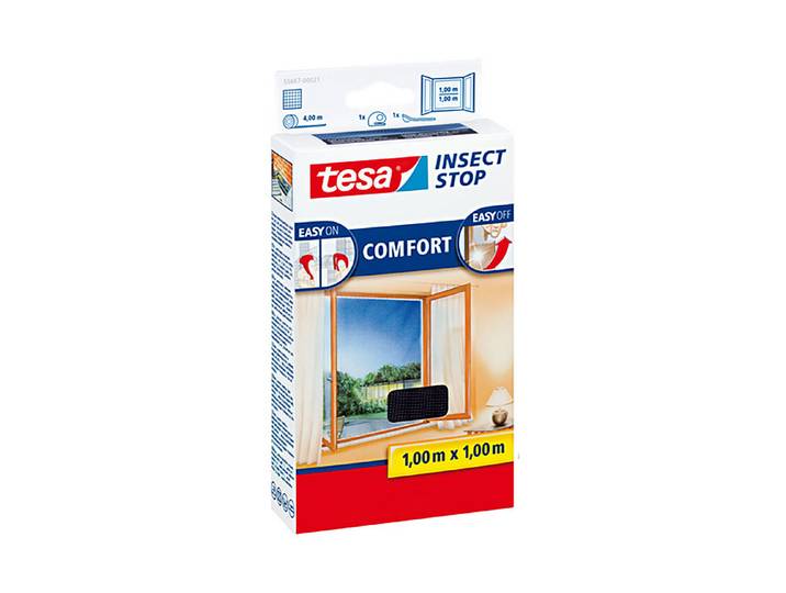 Tesa Fliegengitter Comfort Anthrazit 1 × 1 m