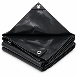 Relaxdays Wasserdichte Abdeckplane 140 g/m2 Schwarz