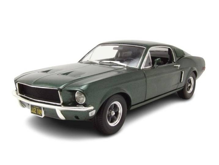 GREENLIGHT collectibles Modellauto Ford Mustang GT Fastback 1968 grün Bullitt Steve McQueen, Maßstab 1:18