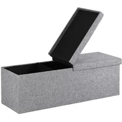 Casaria Casaria Sitzbank Hellgrau 115x38x38cm mit Klappdeckel