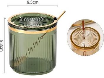 Inspired Living Airtight Spice Storage Jar With Spoon & Lid Kitchen Seasoning Container Set green