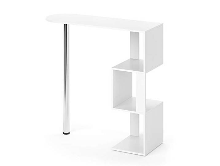 Vicco Bartisch Vincent, Weiß, 113 x 39.8 cm zur Nutzung als Stehtisch mit seitlichen Ablageflächen