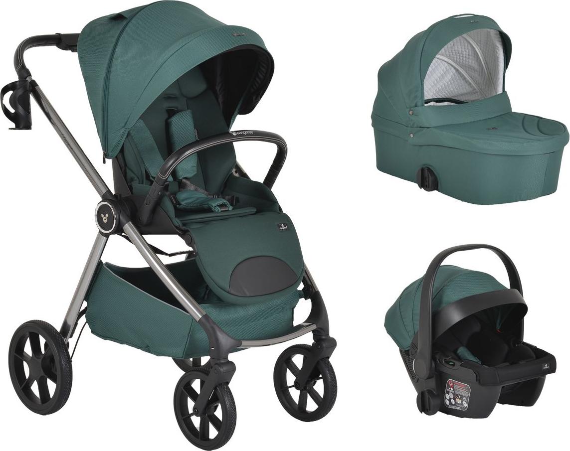 Cangaroo Kombikinderwagen Unique 3 in 1 Babyschale Stoßdämpfer PolyurethanRäder Tasche