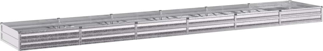 Rio Outdoor Raised Garden Bed Silver 24cm H x 480cm W x 80cm D