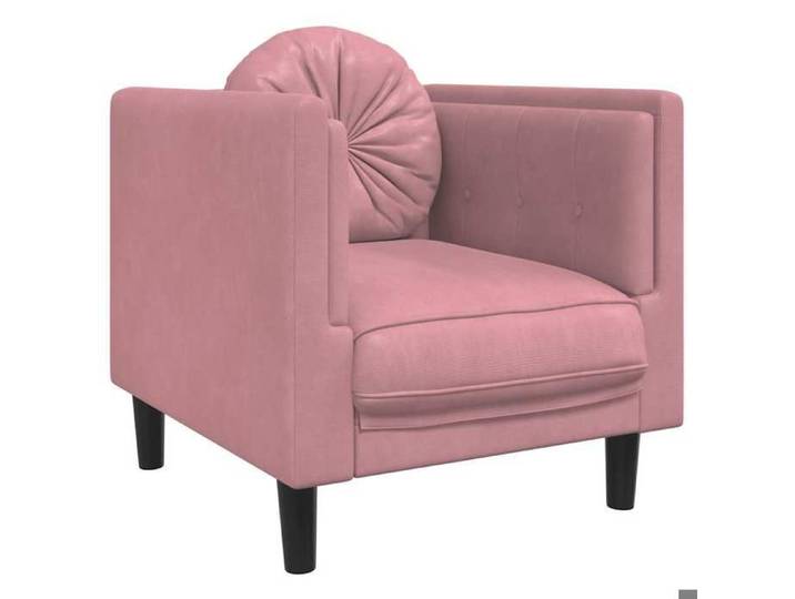 CHIC Chaise-Canapé - Fauteuil avec accoudoirs avec coussin rose velours - 71x77x70 cm 718432 S11
