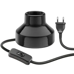 ledscom.de Tischlampe TIX, Schalter, Porzellan, schwarz, 1x E27 max. 300W