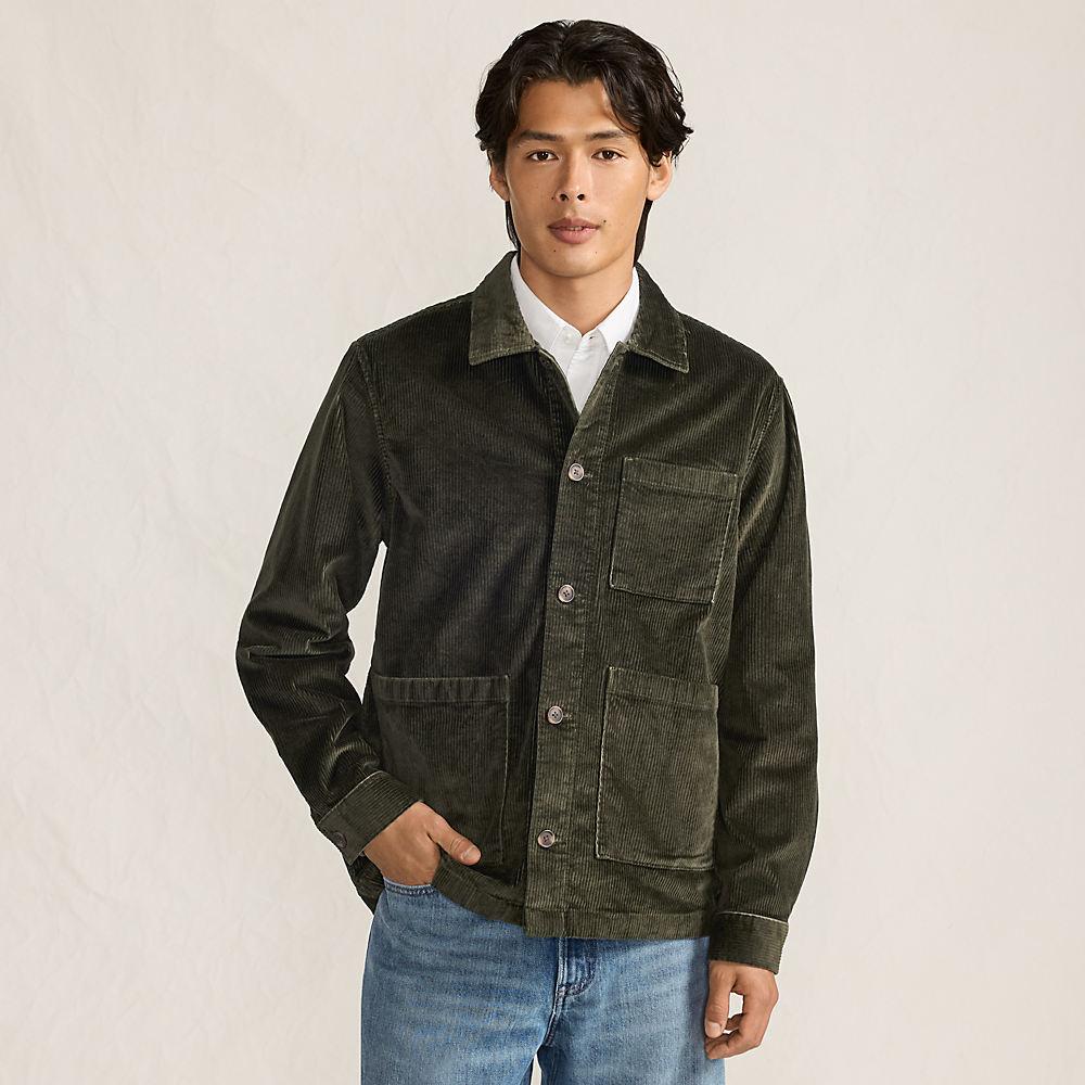 Cord-Jacke im Worker-Stil für Herren, Herren, size: regular, Braun, Elasthan/Baumwoll-Mischung, by Lands' End