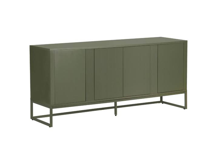 Milino Sideboard, Grün, Metall, 4 Fächer, 180x75x40 cm, Beimöbel erhältlich, Wohnzimmer, Kommoden & Sideboards, Sideboards