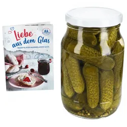 Einmachglas 1,7L Vorratsglas TO100 Deckel weiß Rezeptheft Einkochen