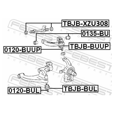 FEBEST Querlenkerabstützung 0135bu für TOYOTA