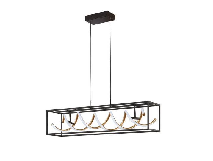 Fischer & Honsel Led-Hängeleuchte, Schwarz, Metall, rechteckig, 150 cm, Farbtemperaturwechsler, Lampen & Leuchten, Innenbeleuchtung, Hängelampen, Pendelleuchte