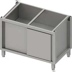 Stalgast Unterschrank Boxversion 2.0, für Beine/Sockelrahmen, mit Schiebetüren 1700x540x660 mm