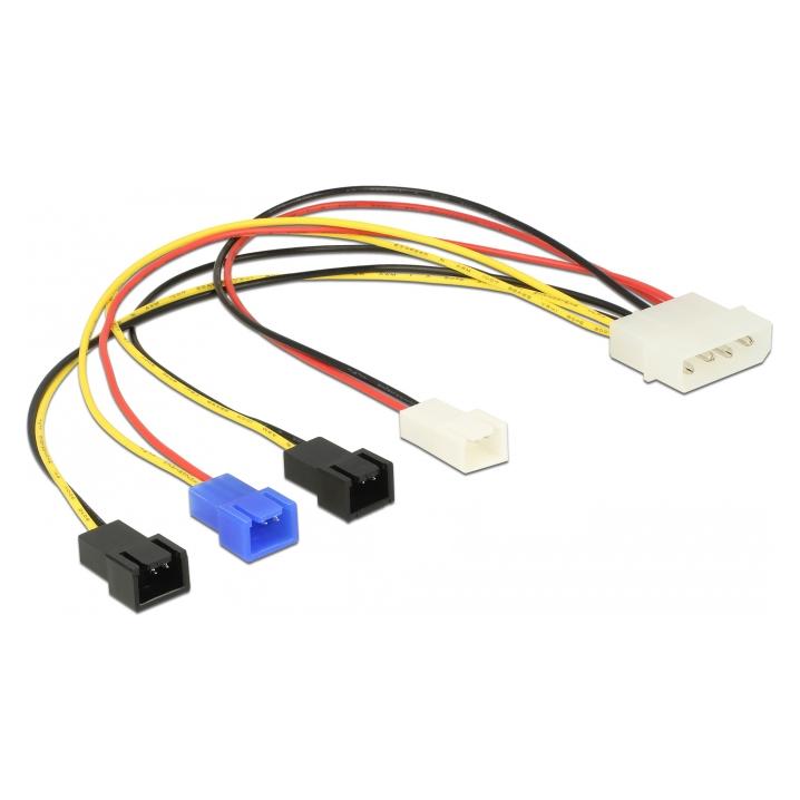 Delock Kabel Stromversorgung Molex 4 Pin Stecker > Pin Lüfter / (20 cm) (85516)