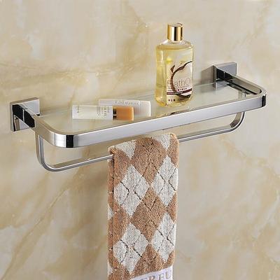 Duschregal aus 8 mm gehärtetem Glas, Toilettenregal für Badezimmer, Kosmetika, Toilettenartikel, Ablagefläche, verdickter Edelstahl 304, Spiegel, helle Farbe, verschiedene Spezifikationen verfügbar
