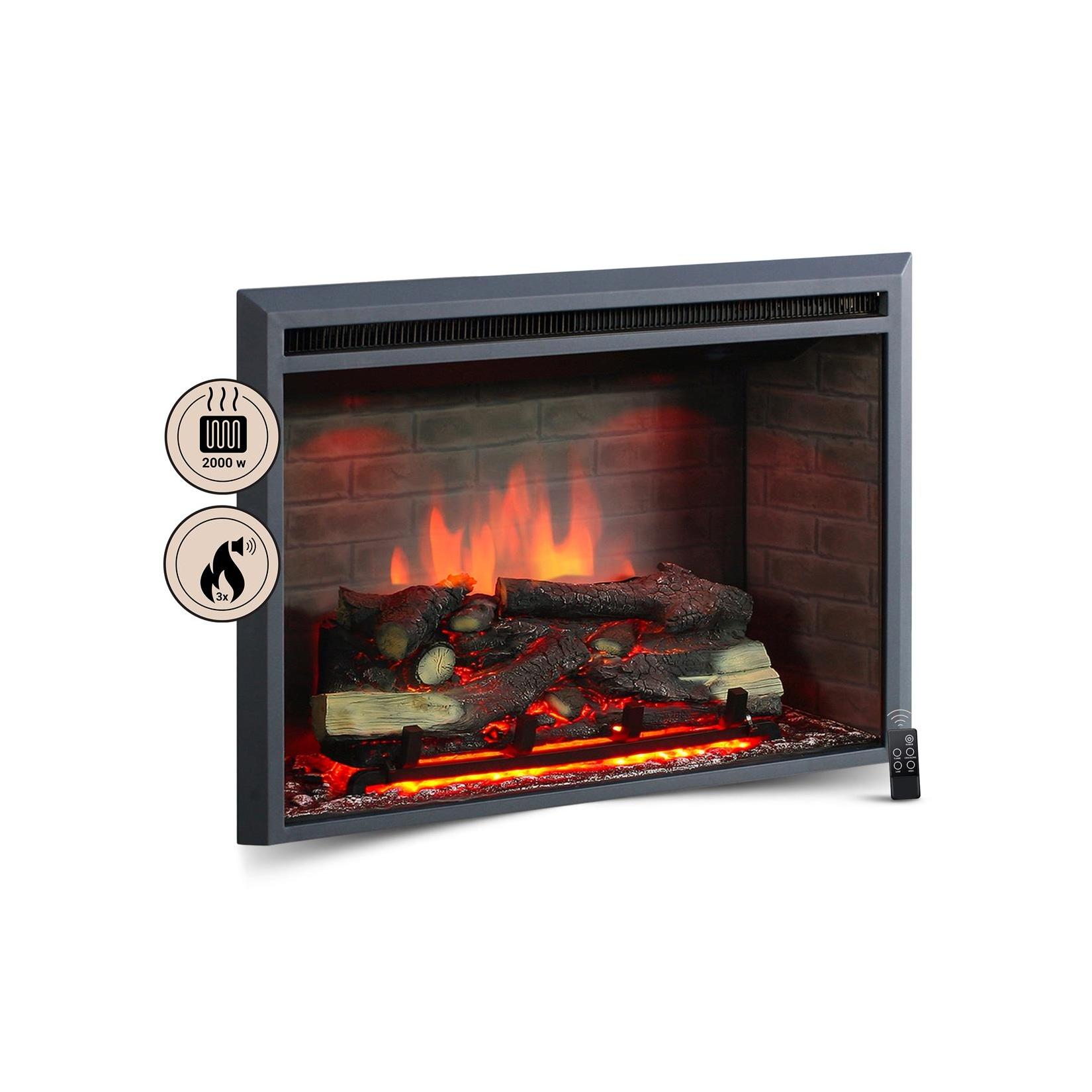 BALDERIA Elektrokamin Calida 30 - Einbau mit Heizung 2000 W, 3D-Flamme