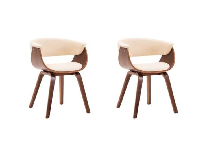 KDVXBCQJH Esszimmerstühle 2er Set Polsterstuhl aus Bugholz Creme Ergonomische Küchendesign-Stühle mit Kunstlederbezug und stabilem Bugholzrahmen für das moderne Esszimmer.