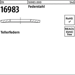 Tellerfeder EN 16983 50x18,4x2,0 Federstahl 100 Stück
