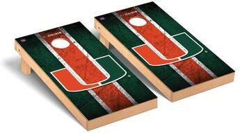 Skip's Garage Miami Hurricanes 2x4 Pro Cornhole Boards - V3