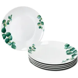 6er Set Eukalyptus Speiseteller 26,8cm aus Porzellan