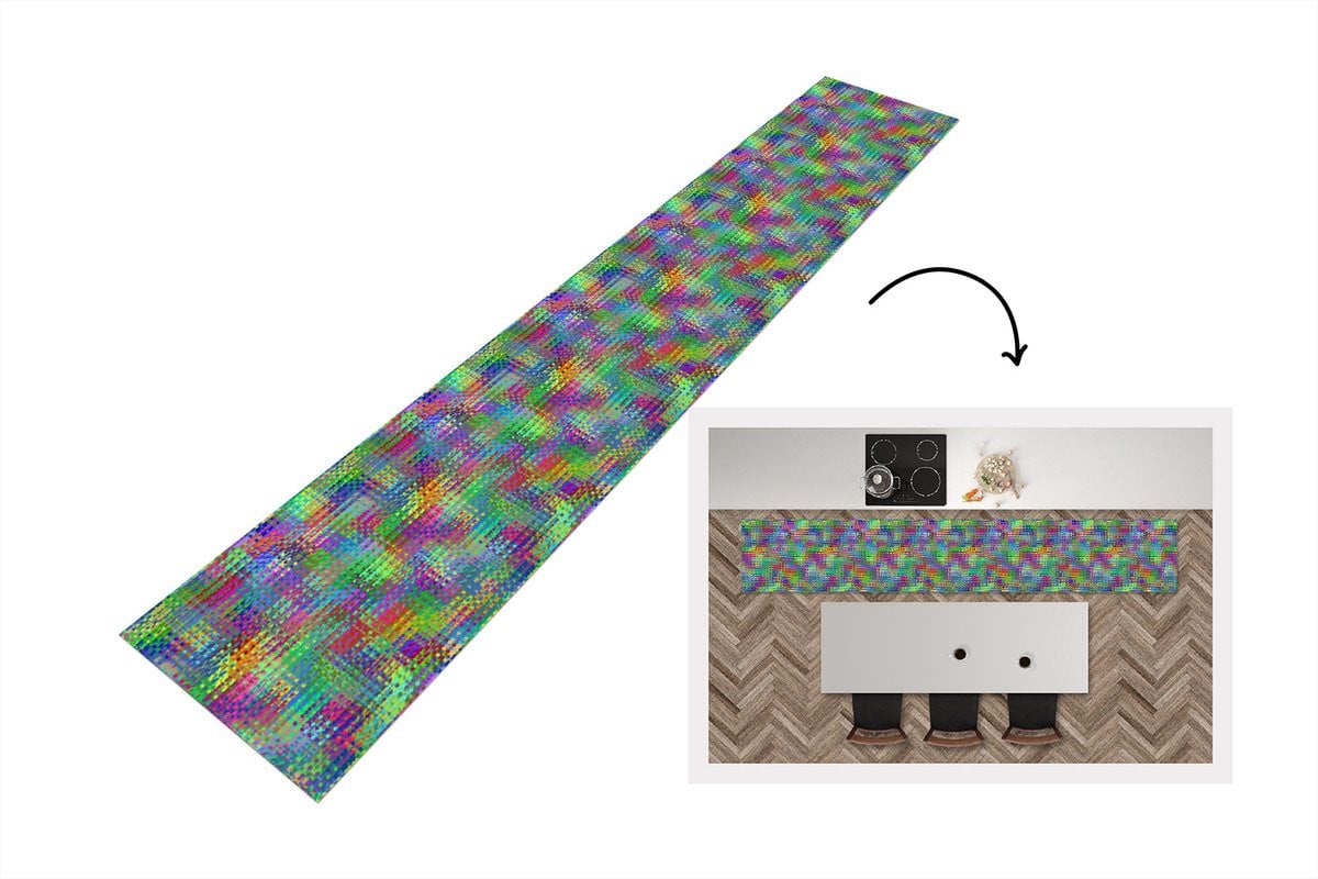 Keukenloper Psychedelic Regenboog Abstract Vinyl - 300 x 50 cm