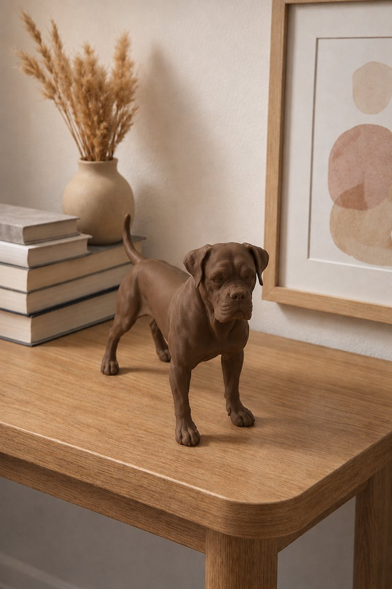 Cane Corso Hondenbeeld – Decoratief Bruin 3D-geprint Beeldje voor op tafel