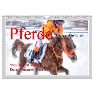 Pferde-Rennen auf Schnee und im Wasser (Wandkalender 2027 DIN A4 quer), CALVENDO Monatskalender