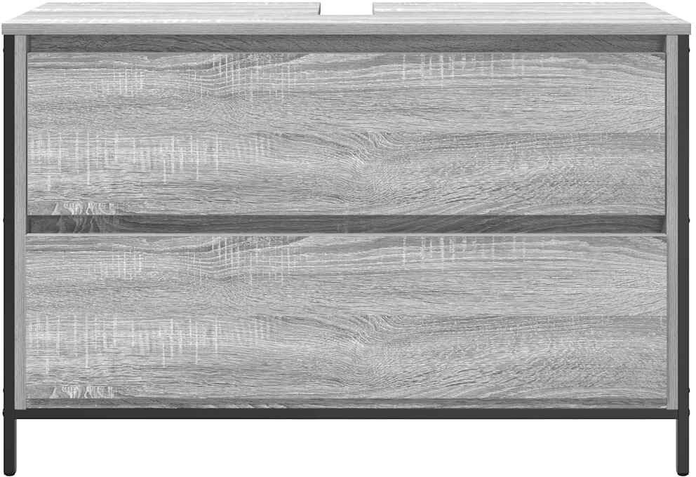 Borough Wharf Bathroom Basin Cabinet With Drawers Sonoma Oak 60X34.5X60 Cm Grey 90"