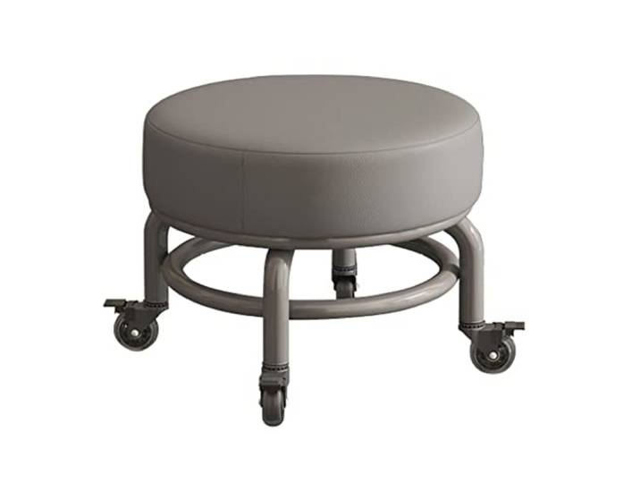 JFGCTYHXY Hocker mit Rollen, Tragkraft 444 Pfund, kurzer Rollfußhocker mit universellen Lenkrollen(Grey1)