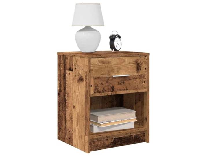 HEFZGDB Nachttische 2 STK. mit Schublade Altholz-Optik 40x34x50 cm, robuster Holzwerkstoff mit feuchtigkeitsbeständiger Oberfläche für geordnete Aufbewahrung im Schlafzimmer,