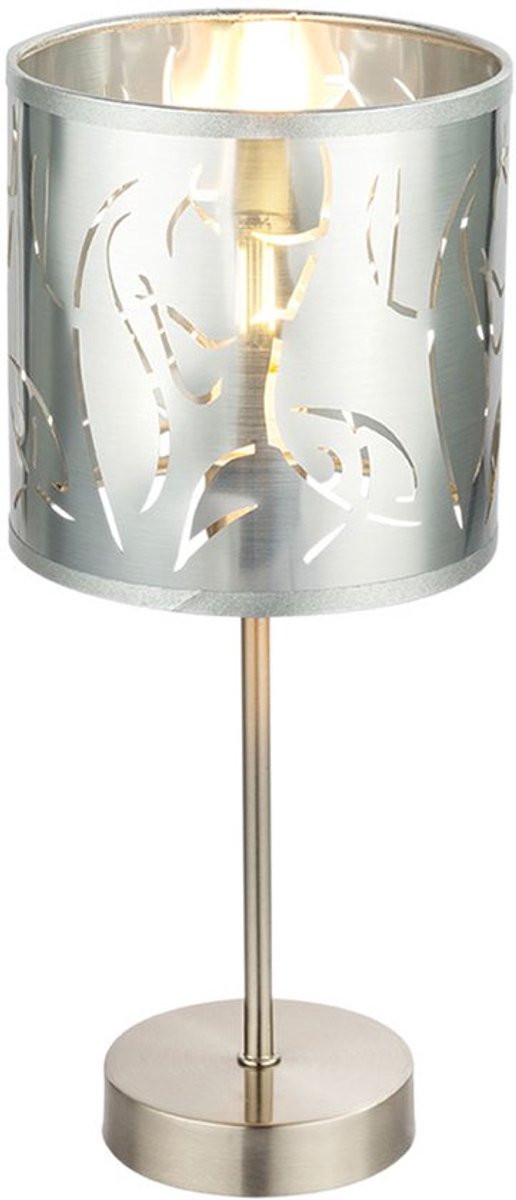 Globo Lighting Moderne Design Tafellamp voor Slaapkamer en Leeslamp in Zilver