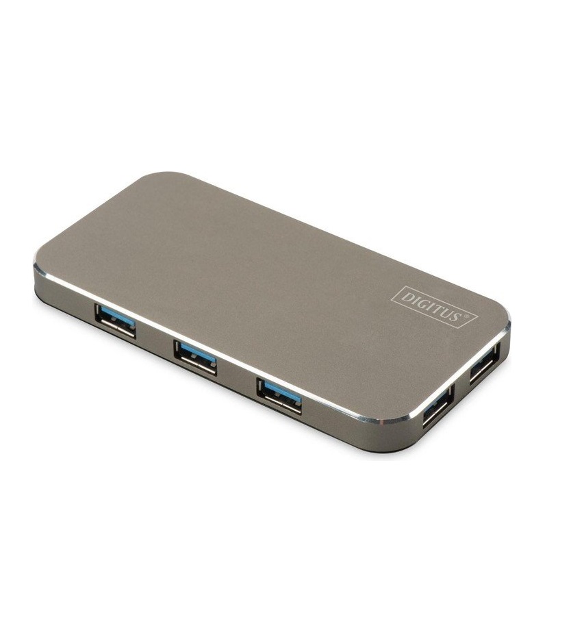 DIGITUS 7-Port-USB-Hub 7xUSB3.0 Alu schw.matt+NT+Kabel Kabel Digital/Daten 1 m USB 2.0 3.0 Aluminium (DA-70241-1)