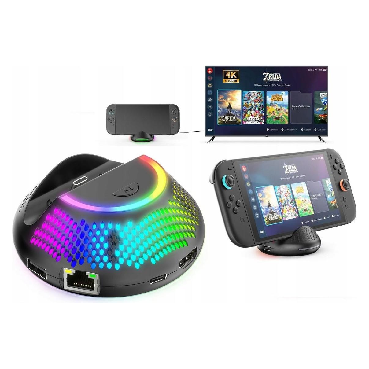 JYS Stacja Dokująca Rgb Hdmi 4k Do Nintendo Switch 2 / Port Dock Tv + Ładowarka / Jys-ns2289 (Switch) (66154028)