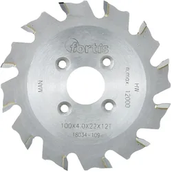 Fortis, Fräser, Lamellen Nutfräser HW 100 x 4,0 x 22 12 Zähne