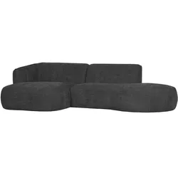 Ecksofa Polly aus Webstoff, modern und komfortabel, links, grau, weiche Textur
