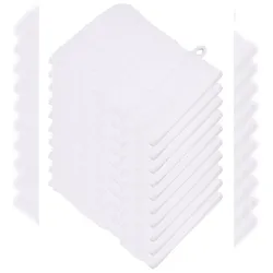 Miamar® Handtuch Handtücher Waschhandschuh Waschlappen 10er Set 15 x 21 cm Weiß