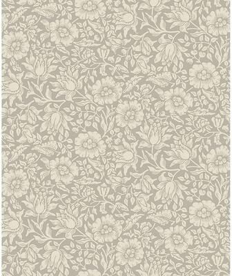 A-Street Prints Mallow Grey Floral Vine Wallpaper