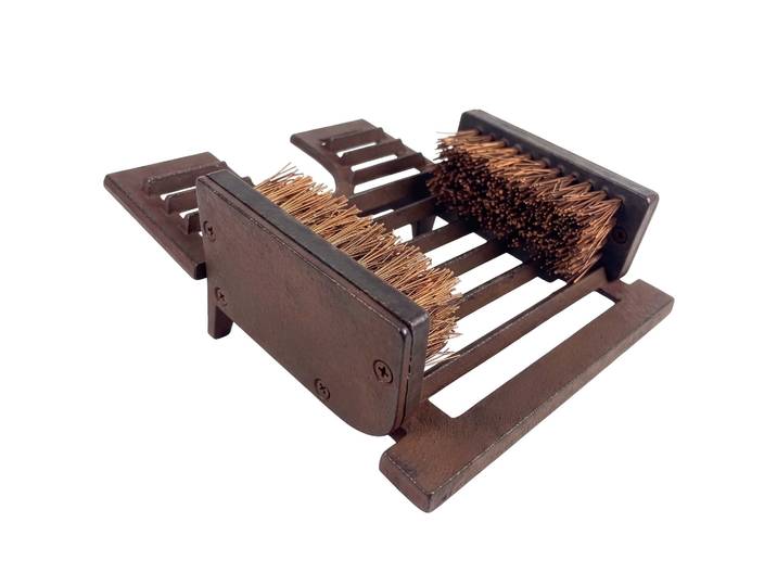 Gusseisen Schuhabstreifer mit Bürsten Braun