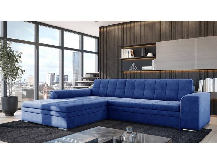 Fun Möbel Ecksofa Schlafsofa LUSAKA mit Ottomane in Stoff, Rundumbezug, Ottomane Links oder Rechts