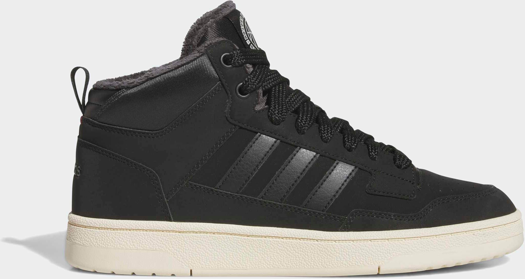 Sneaker ADIDAS SPORTSWEAR "RAPID COURT MID WINTERIZED", Herren, Gr. 48, core schwarz, carbon, cream weiß, Synthetik, Schuhe Sneaker core schwarz, carbon, cream weiß 48