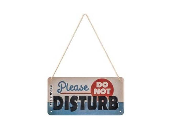 Nostalgic-Art Retro Ophangbord, Do Not Disturb – Waarschuwingsbord als geschenkidee, van metaal, Vintage design ter decoratie, 10 x 20 cm