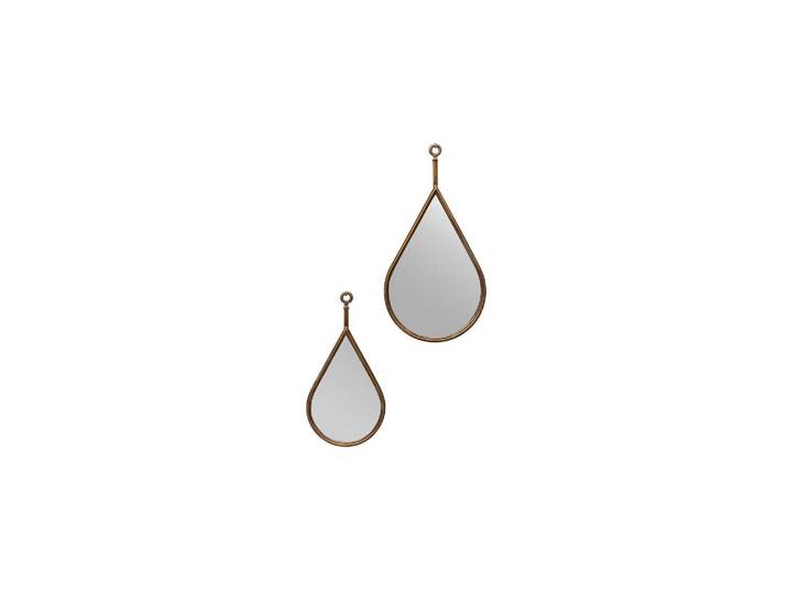Lot de 2 miroirs en métal or, à suspendre - Chehoma, Vie - 41x3x7