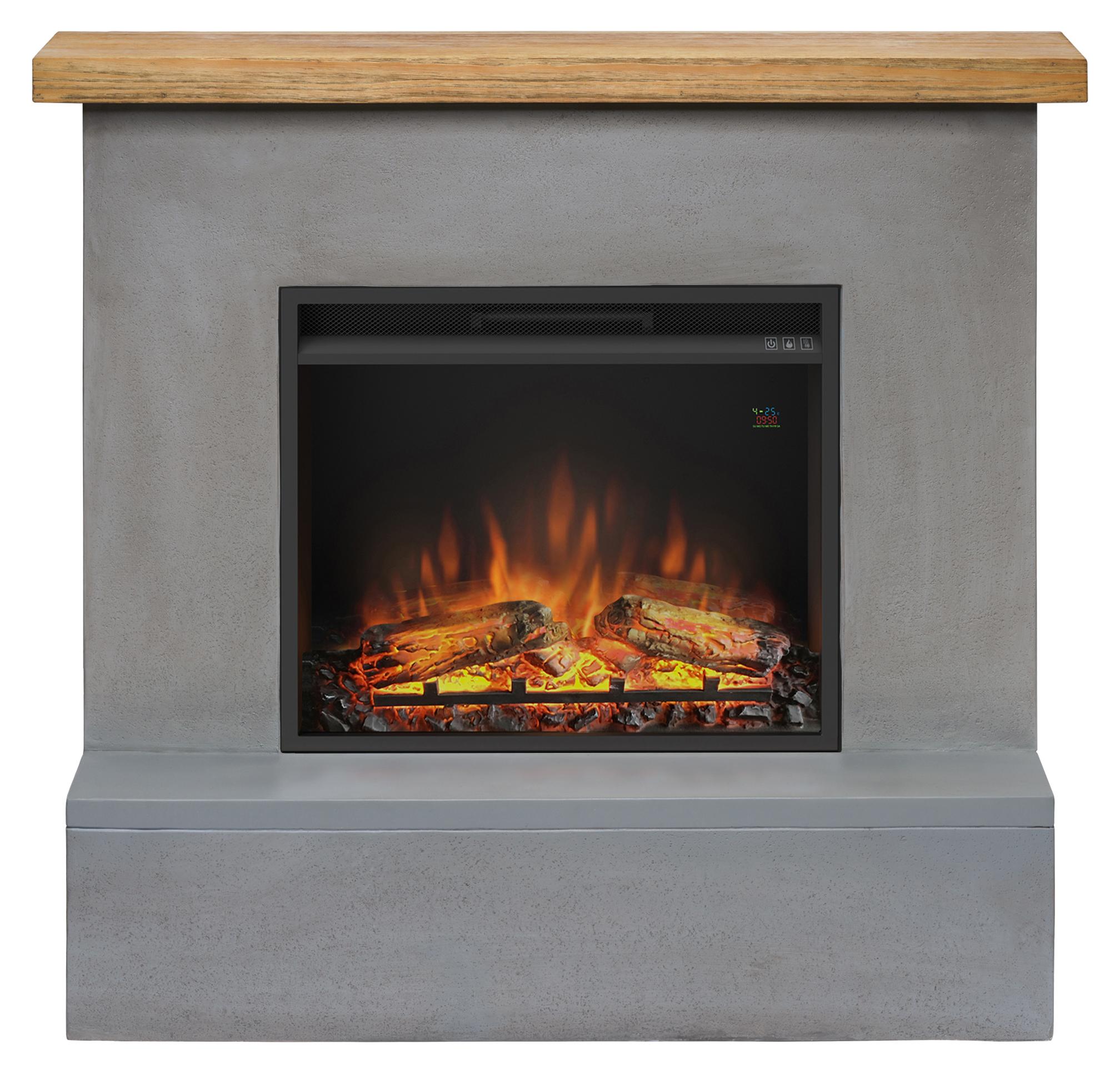 TAGU Rolf Elektrokamin mit PowerFlame Betongrau